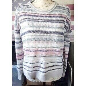 INHABIT Open Stitch Cashmere Sweater XS Soft Colors Warm